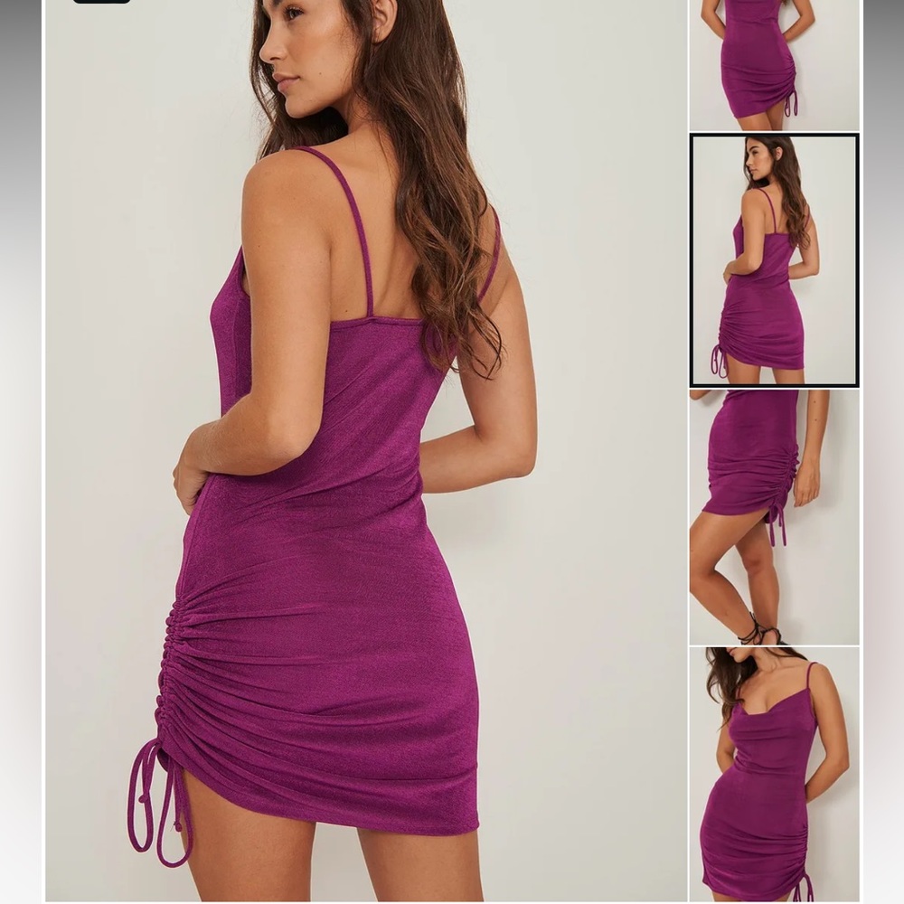 NA-KD drawstring detail mini strap dress, size L. New with tags, size large.